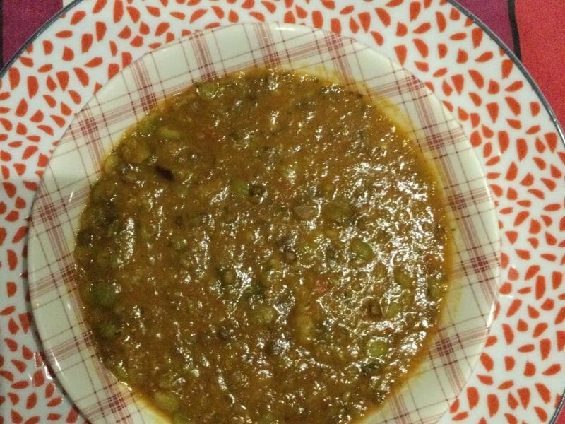 Cliquez pour zoomer ! Soupe de lentilles, pois cassés et poitrine fumée Thermomix par Muffin