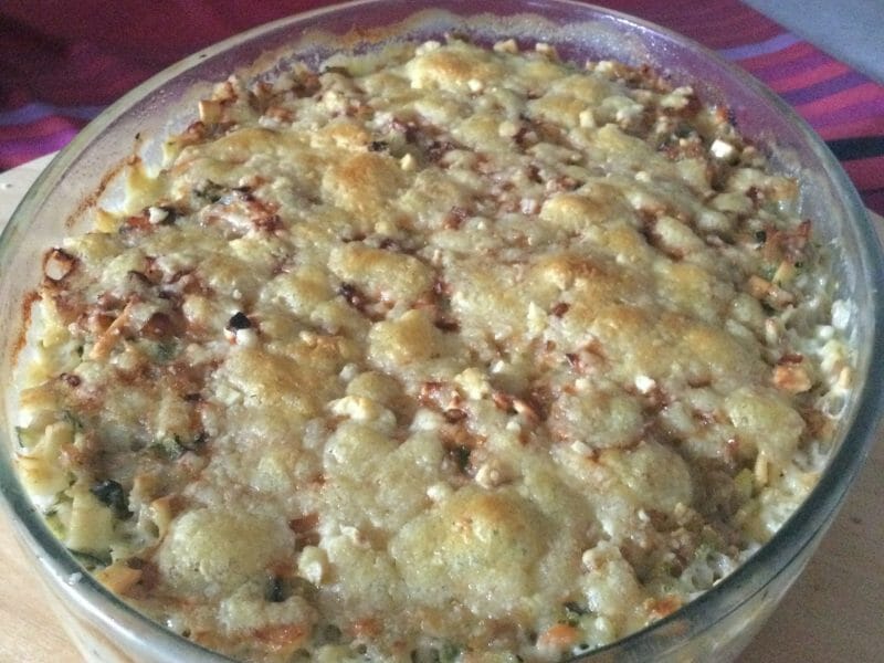 Cliquez pour zoomer ! Gratin de crozets aux courgettes et saumon fumé Thermomix par Muffin