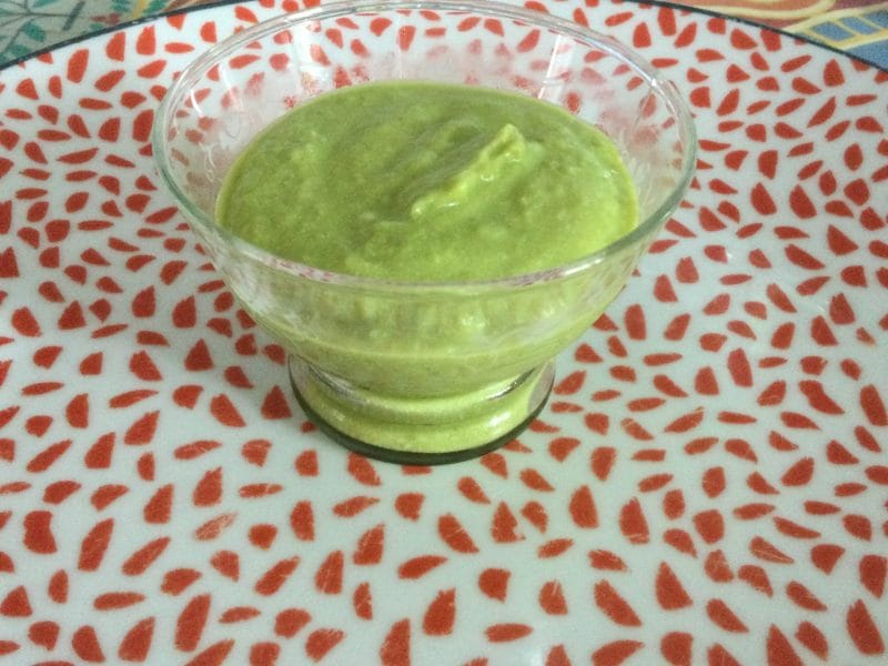 Cliquez pour zoomer ! Crème de petits pois à la mozzarella Thermomix par Muffin