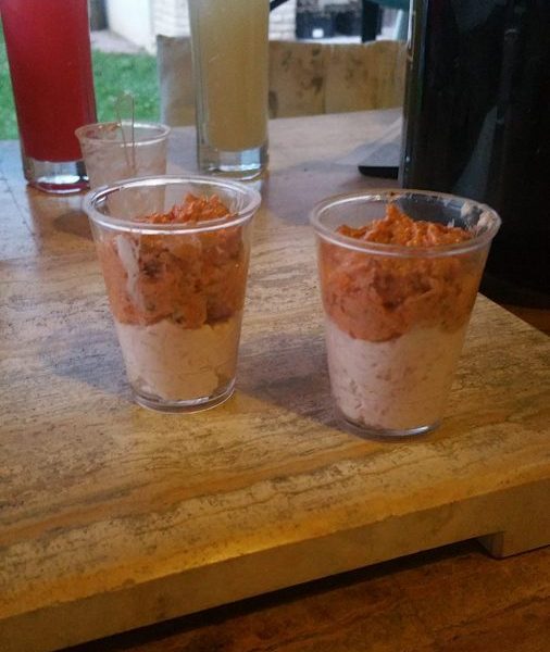 Cliquez pour zoomer ! Verrines mousse de jambon et pesto de tomates confites Thermomix par 0910k