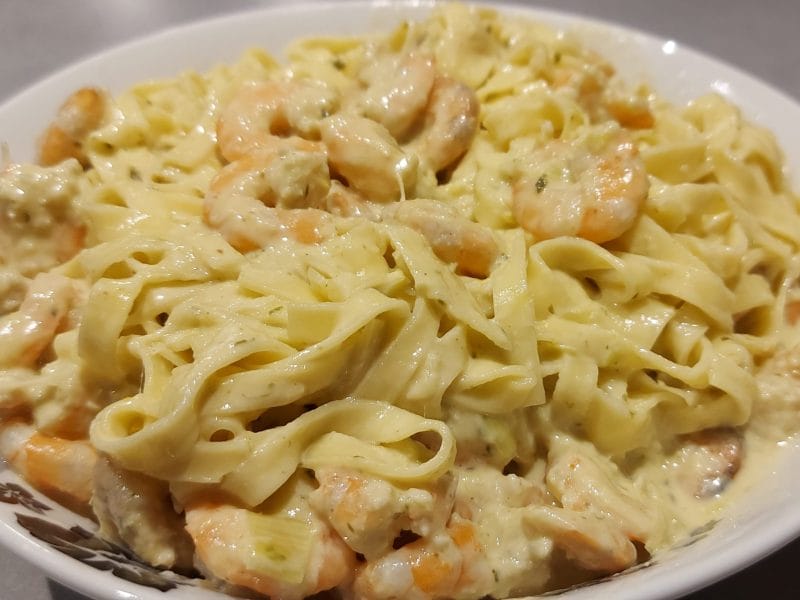 Cliquez pour zoomer ! Linguine aux poireaux et aux crevettes Thermomix par VanessaG67