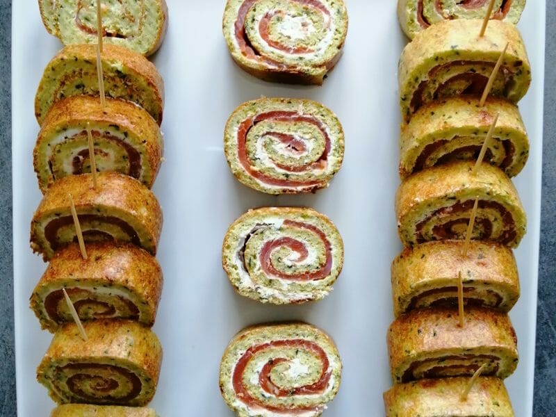 Cliquez pour zoomer ! Roulé aux courgettes et au saumon fumé Thermomix par Emilie et les gourmandes