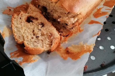 Cliquez pour zoomer ! Cake banane et pépites de chocolat au Thermomix