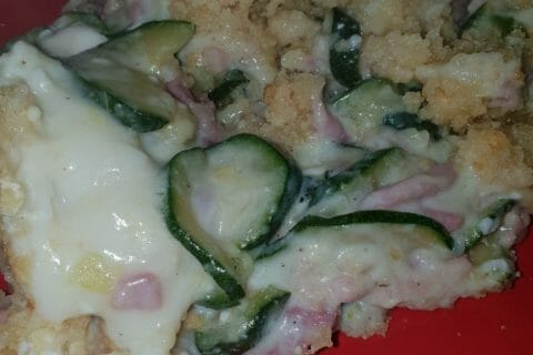 Cliquez pour zoomer ! Crumble courgettes, chèvre et lardons au Thermomix