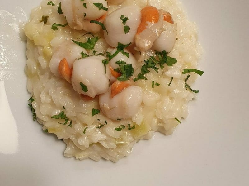 Cliquez pour zoomer ! Risotto aux Saint Jacques et poireaux Thermomix par alexplumett