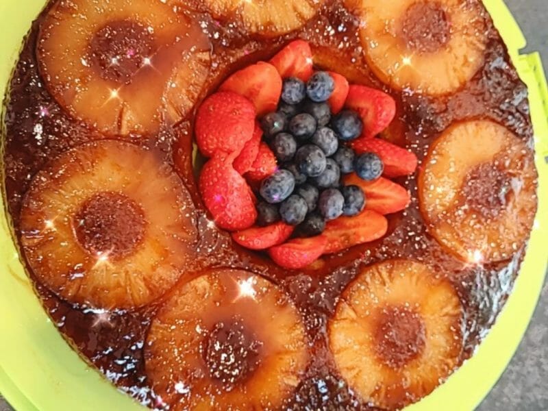 Cliquez pour zoomer ! Gâteau renversé à l’ananas Thermomix par Cathythy