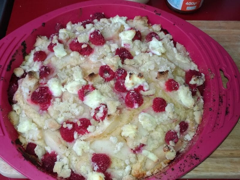 Cliquez pour zoomer ! Gâteau poires, framboises et ricotta Thermomix par Sabine
