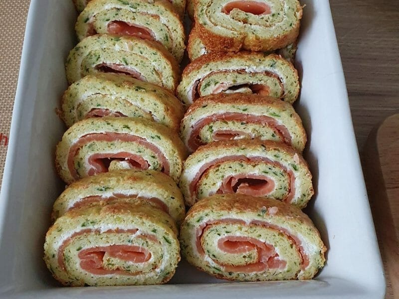 Cliquez pour zoomer ! Roulé aux courgettes et au saumon fumé Thermomix par Sabine