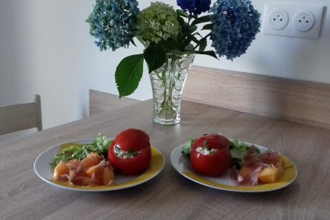 Cliquez pour zoomer ! Tomates farcies au thon au Thermomix