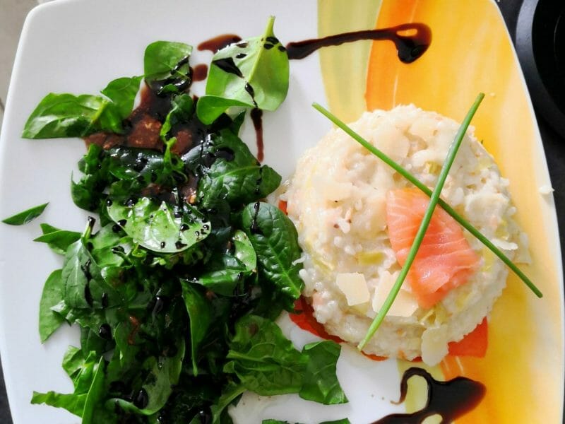 Cliquez pour zoomer ! Risotto poireaux et saumon fumé Thermomix par sam13