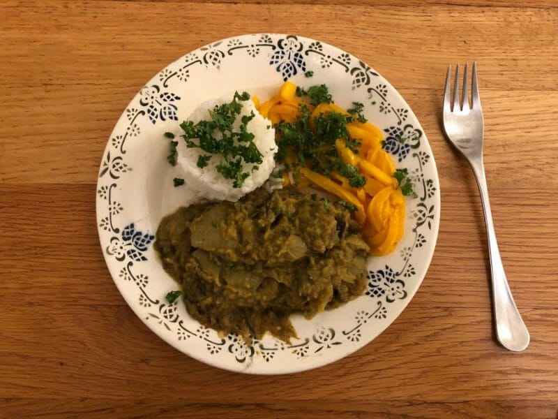 Cliquez pour zoomer ! Dhal d’aubergine et de lentilles corail Thermomix par Flow83