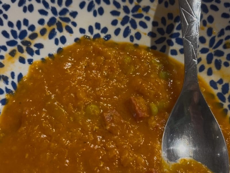 Cliquez pour zoomer ! Soupe de lentilles, pois cassés et poitrine fumée Thermomix par Choune68