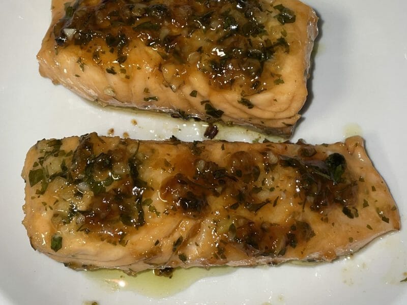 Cliquez pour zoomer ! Saumon au citron et à l’ail Thermomix par Sandrine