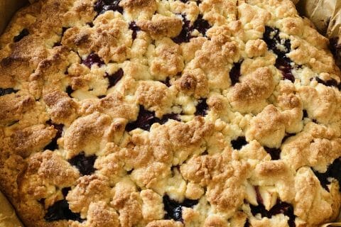 Cliquez pour zoomer ! Tarte aux myrtilles façon crumble Thermomix par Sophie