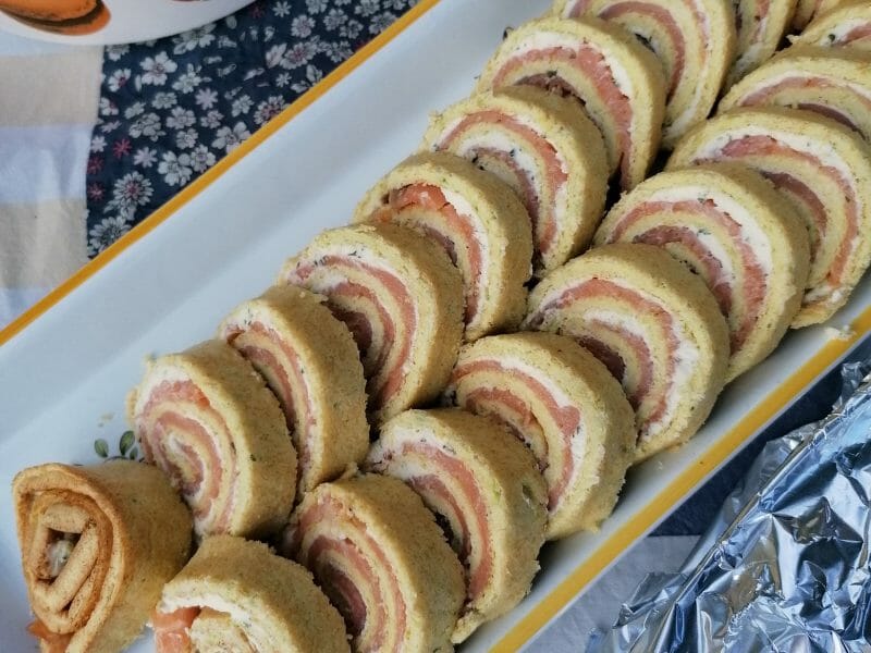 Cliquez pour zoomer ! Roulé aux courgettes et au saumon fumé Thermomix par Niniemai