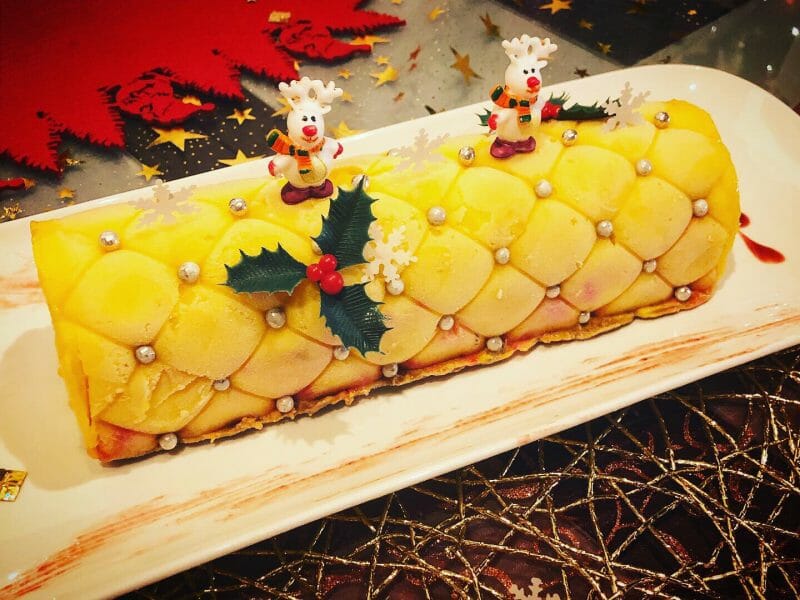 Cliquez pour zoomer ! Bûche glacée mangue et framboise Thermomix par Ludi74