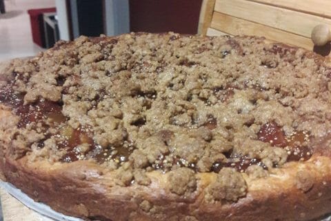 Cliquez pour zoomer ! Tarte briochée aux prunes avec streusel Thermomix par Caro
