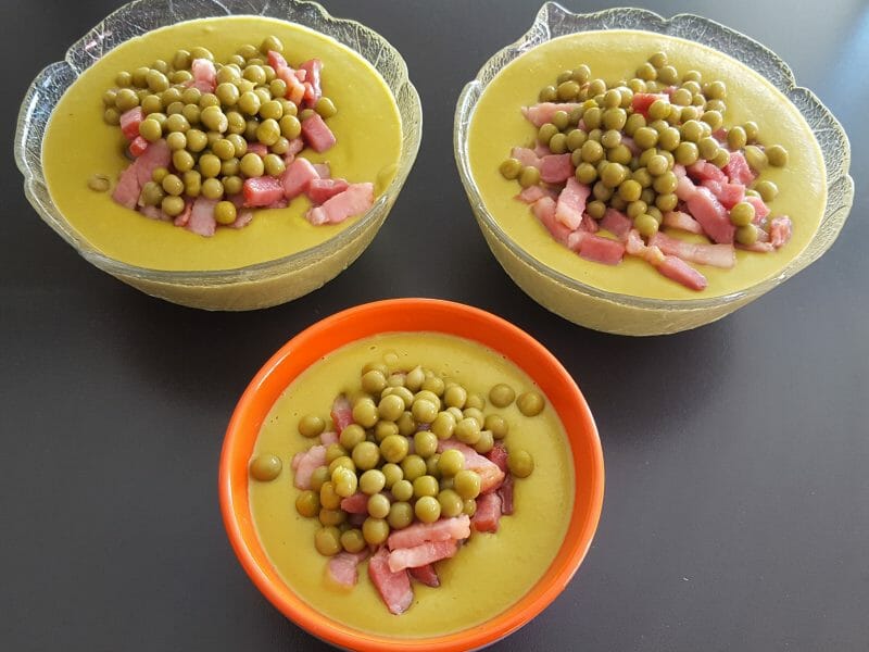 Cliquez pour zoomer ! Crème de petits pois à la mozzarella Thermomix par Elo36