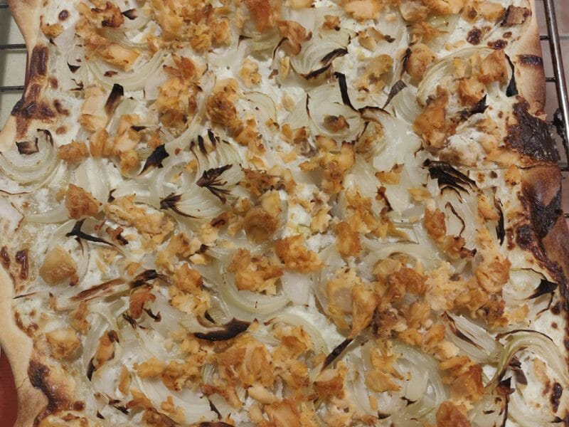 Cliquez pour zoomer ! Tarte flambée rapide au saumon fumé Thermomix par serlana