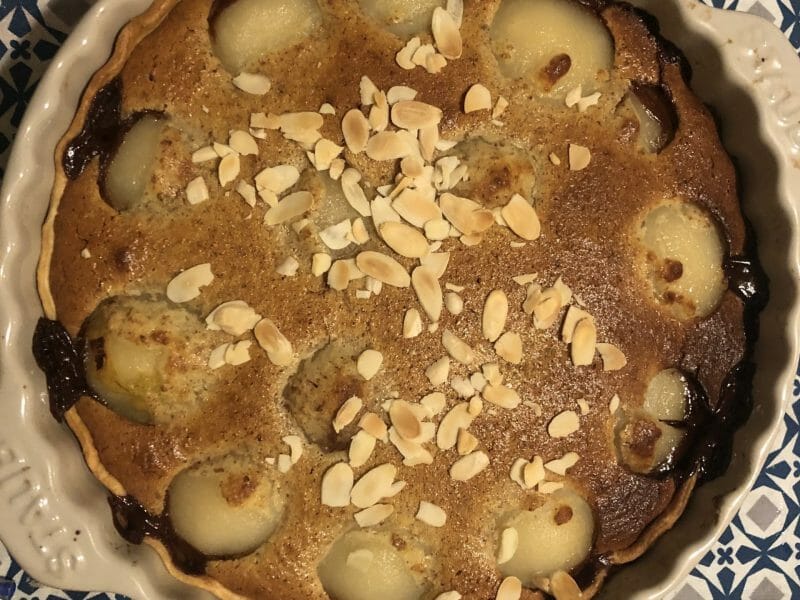 Cliquez pour zoomer ! Tarte aux poires sur lit de chocolat Thermomix par Isacoz