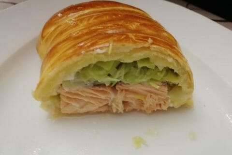 Cliquez pour zoomer ! Feuilleté saumon et poireaux au Thermomix