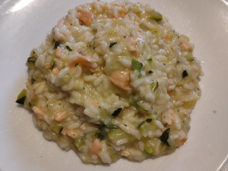Cliquez pour zoomer ! Risotto courgettes saumon Thermomix par Jenny.1306