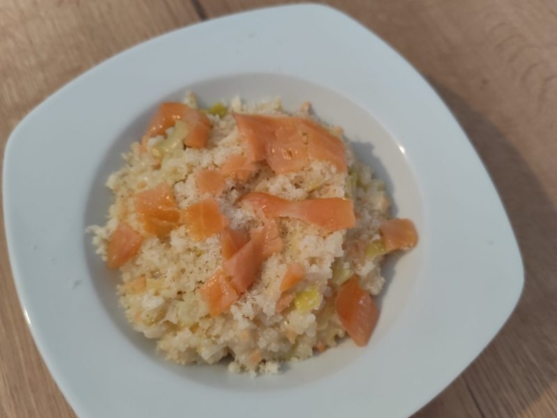 Cliquez pour zoomer ! Risotto poireaux et saumon fumé Thermomix par Jenny.1306