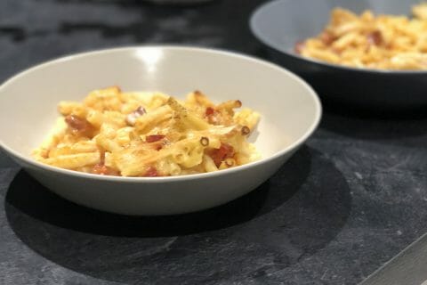 Cliquez pour zoomer ! Gratin de macaroni reblochon et chorizo Thermomix par Mel1711