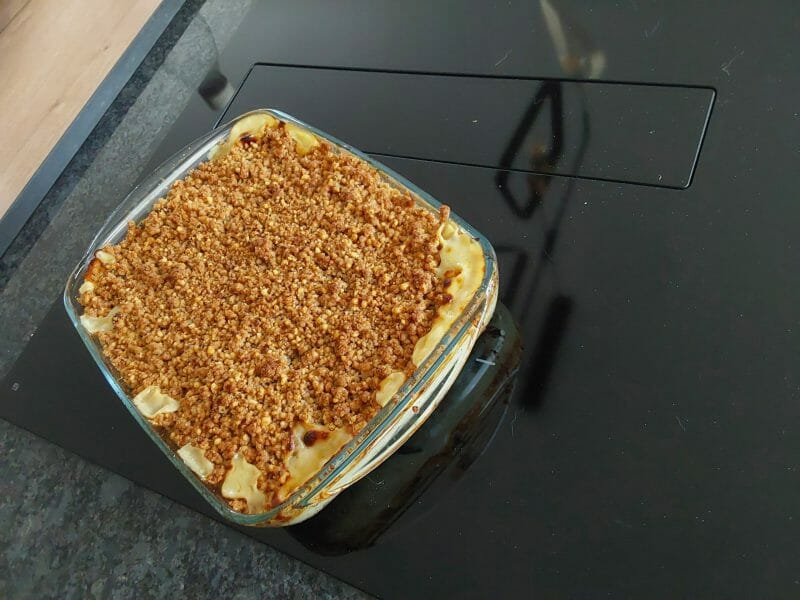 Cliquez pour zoomer ! Crumble courgettes, chèvre et lardons Thermomix par Sainsanclou