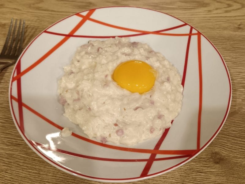 Cliquez pour zoomer ! Risotto façon carbonara Thermomix par Jessica_68