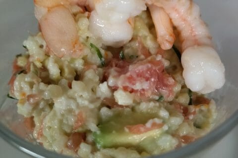 Cliquez pour zoomer ! Salade de perles aux crevettes, pamplemousse et avocat Thermomix par Stephanie_59