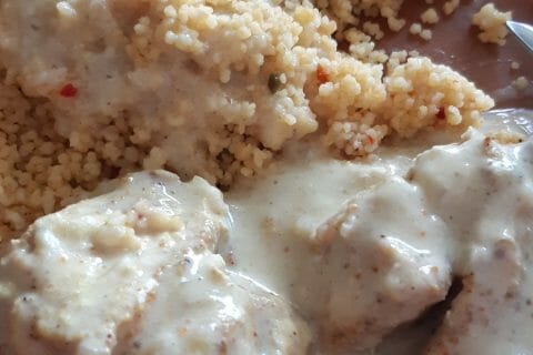 Cliquez pour zoomer ! Blancs de poulet sauce moutarde et curry au Thermomix