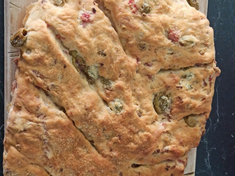 Cliquez pour zoomer ! Fougasse olives et lardons Thermomix par steff90