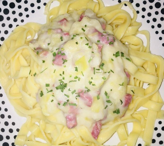 Cliquez pour zoomer ! Tagliatelles à la crème de poireaux Thermomix par Priscilla_2