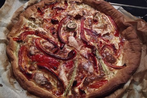 Cliquez pour zoomer ! Quiche poivrons et courgettes Thermomix par poupina