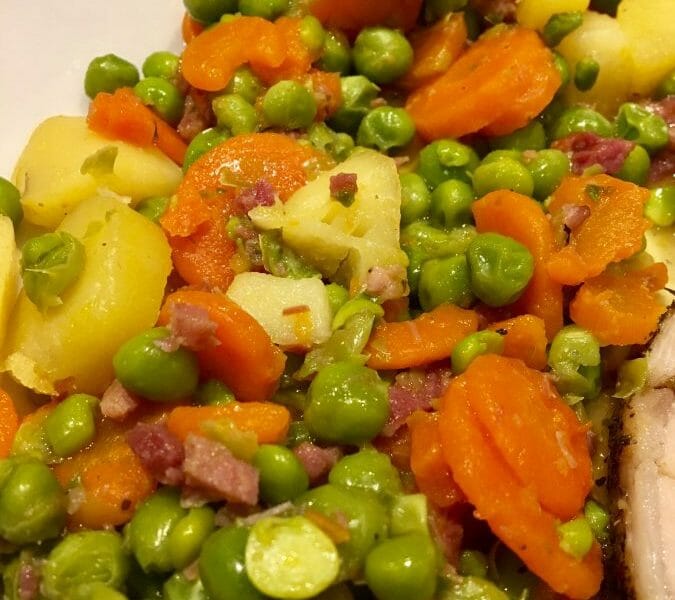Jardinière de légumes aux lardons au Thermomix - Cookomix