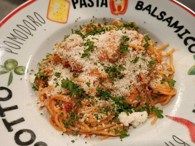 Cliquez pour zoomer ! Spaghettis aux crevettes et à l’ail Thermomix par Anaa