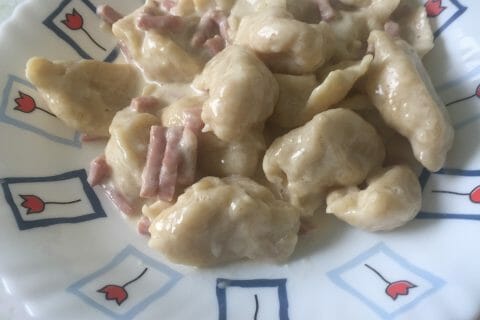 Cliquez pour zoomer ! Knepps à la crème et aux lardons au Thermomix