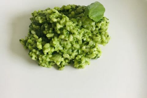 Cliquez pour zoomer ! Risotto au pesto d’épinards et basilic au Thermomix