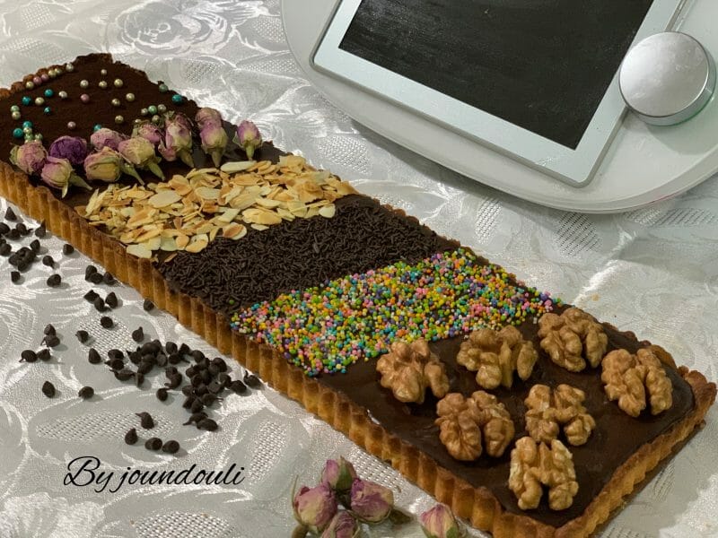 Cliquez pour zoomer ! Tarte au chocolat et cacahuètes caramélisées Thermomix par safaito