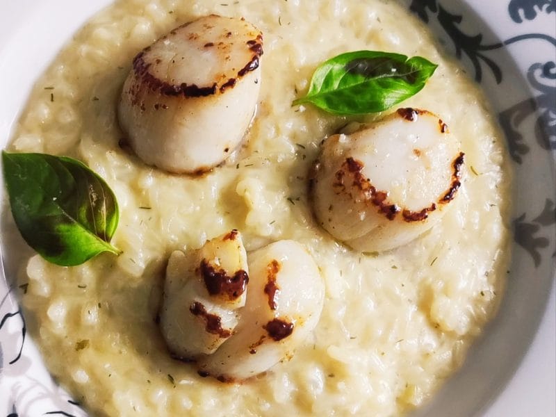 Cliquez pour zoomer ! Risotto aux Saint Jacques et poireaux Thermomix par Nelson_1