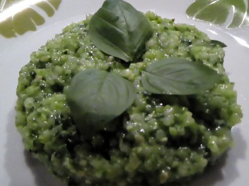 Cliquez pour zoomer ! Risotto au pesto d’épinards et basilic Thermomix par soleil13