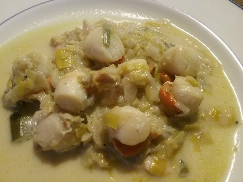Cliquez pour zoomer ! Saint Jacques aux poireaux Thermomix par Isa29270