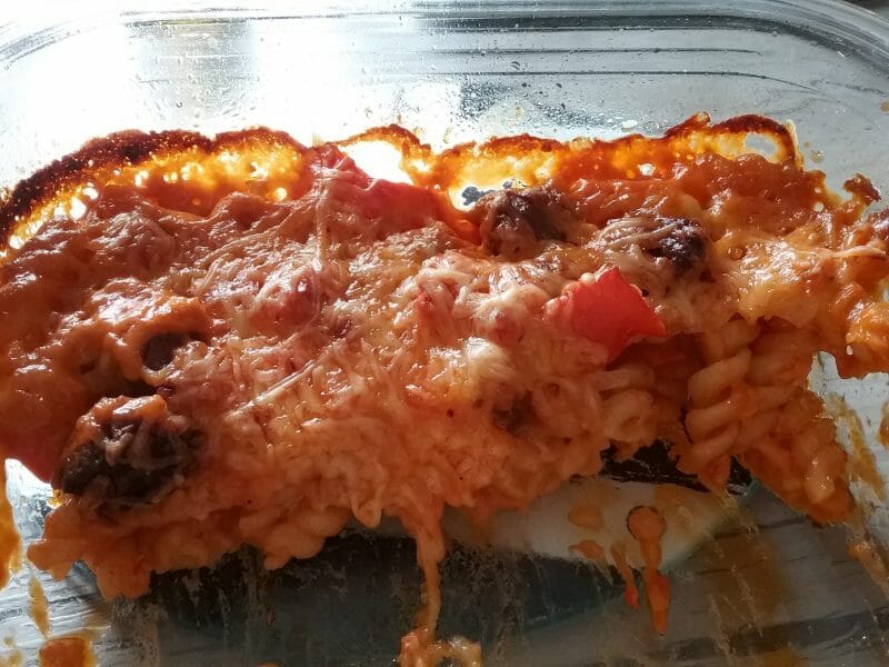 Cliquez pour zoomer ! Gratin de torsades aux merguez Thermomix par Isa29270