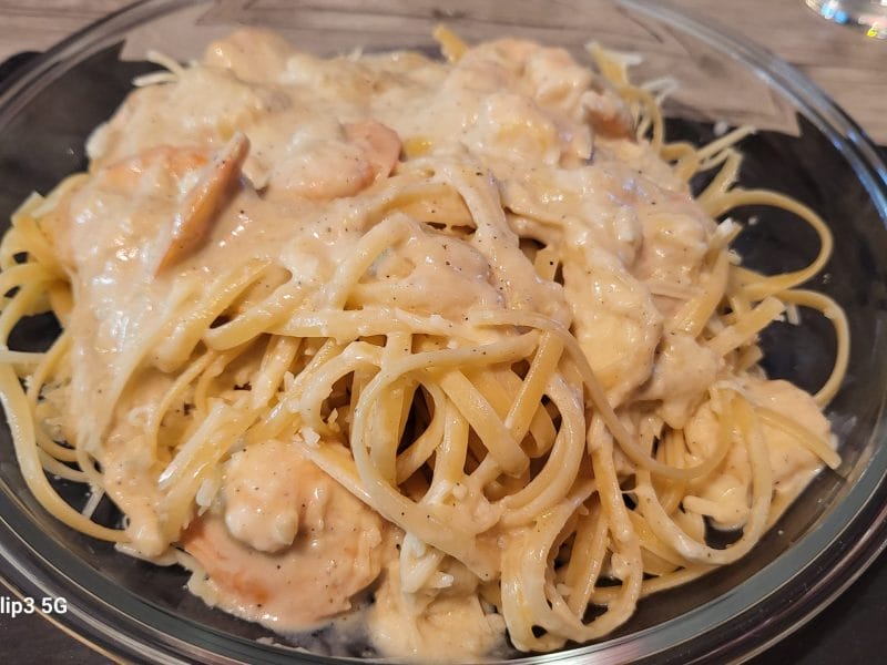 Cliquez pour zoomer ! Linguine aux poireaux et aux crevettes Thermomix par Isa29270