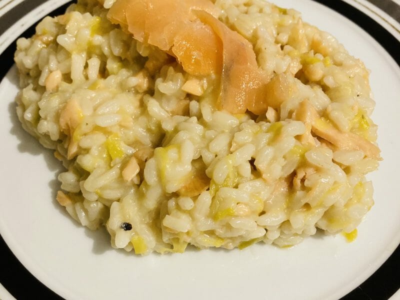 Cliquez pour zoomer ! Risotto poireaux et saumon fumé Thermomix par GladLeyna