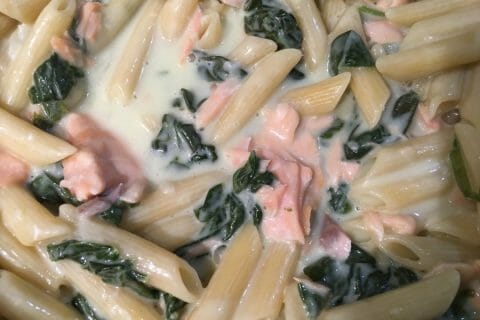 Cliquez pour zoomer ! One pot pasta – épinards et saumon fumé au Thermomix