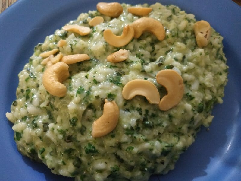 Cliquez pour zoomer ! Risotto au pesto d’épinards et basilic Thermomix par Groopy