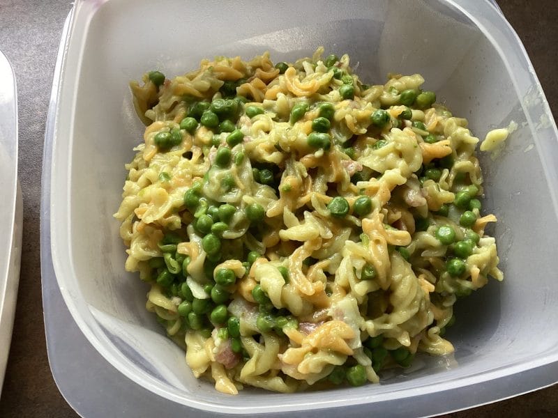 Cliquez pour zoomer ! Pâtes aux petits pois et lardons Thermomix par Ephemen