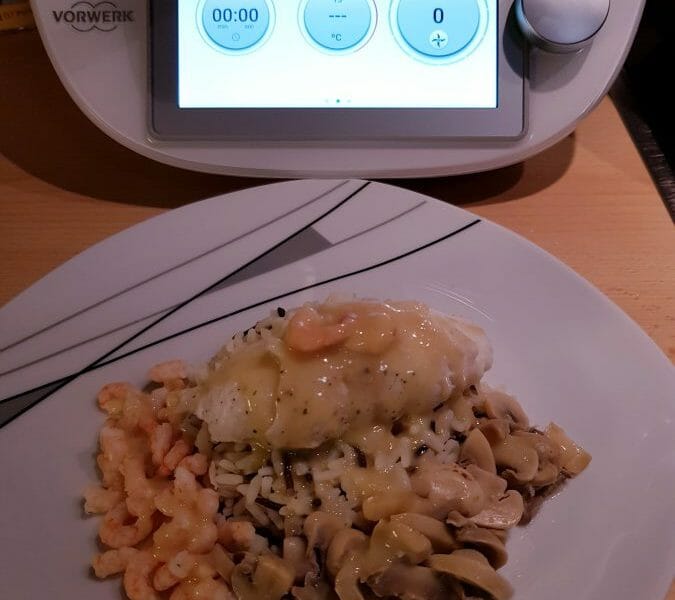 Cliquez pour zoomer ! Filets de sole aux crevettes et champignons Thermomix par Famille Pommaz